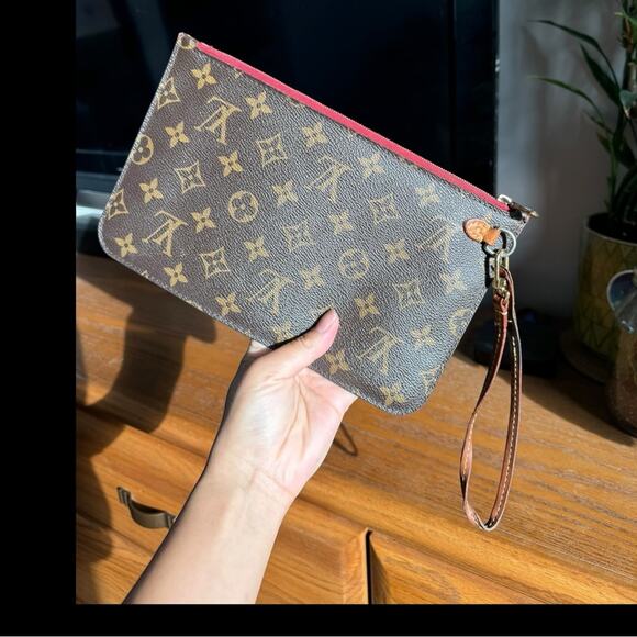 LOUIS VUITTON  Monogram Neverfull MM GM Pochette Pivoine - Picture 6 of 6